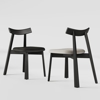 Chaise de salle à manger en bois et cuir PU de style nordique avec dossier pour restaurant, café, maison, cave à vin