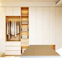 Panneau de mobilier en aluminium alvéolé écologique à grain de bois clair pour armoire de chambre d'enfant