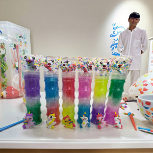 Big Size S Shape Lovely Crystal Mud Three Tier Color with Doll and Foam Beads Non-Toxic Clear Slime <b>Educational</b> <b>Toys</b> for <b>Kids</b> - Product Image 2