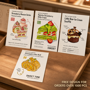 Carte d'introduction personnalisée pour desserts, carte de menu de boulangerie, personnalisable OEM ODM - Product Image 3
