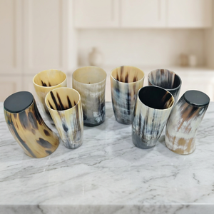 Vasos de cuerno natural hechos a mano para cerveza artesanal, taza de cuerno de buey para whisky, cerveza, vino, regalo rústico para bar, colección de vasos de cuerno. - Product Image 1