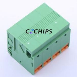 KF207R-10.16-4P Spring Terminal Block Bent Lead Through Hole,P=10.16mm Connector 1x4P 10.16mm Green 4P - Product Image 2