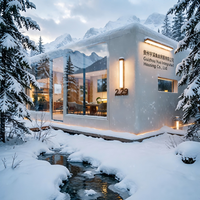 Villa Capsule Spatiale de Luxe Personnalisée 20/40 pieds, Maison Préfabriquée Pliante pour Hôtels en Milieu Alpin, Structure en Acier