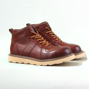 Chaussures de marche décontractées haut de gamme pour hommes, antidérapantes, élégantes, à lacets, à semelle épaisse, style rétro, en cuir - Product Image 6