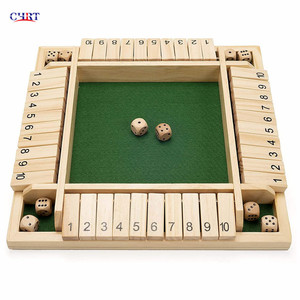 4 Sided Large Wooden Board Game Dice Game Wooden shut the box 4 player shut the box game for Kids Adults