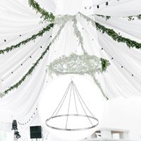 Décoration et fournitures de mariage : Kit de quincaillerie pour rideaux de plafond de mariage 30/60 cm, anneaux de suspension, support d'anneaux, kit de draperie suspendue