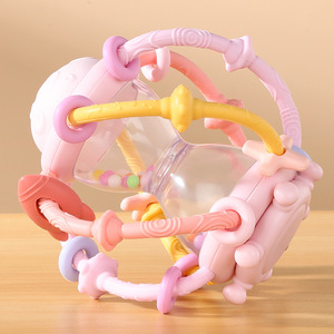 Anneau de dentition en silicone Hourglass Manhattan Ball pour bébés de 0 à 24 mois, hochet éducatif pour la préhension - Product Image 2