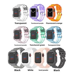 Trendybay – Bracelet de sport étanche avec boucle à ardillon, étui transparent en TPU anti-jaunissement intégré, compatible avec <span class=keywords><strong>Apple</strong></span> <span class=keywords><strong>Watch</strong></span> Series - Product Image 3