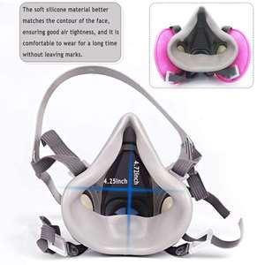 Masque respiratoire demi-visage léger personnalisé pour l'exploitation minière, le soudage et les produits chimiques, avec cartouche filtrante TPE pour gaz acides, 100L/min, réutilisable - Product Image 4