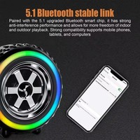 Mini haut-parleur de fête Offre Spéciale G2389 pneu RGB BT haut-parleur sans fil Portable multifonctionnel Subwoofer carte TWS extérieure