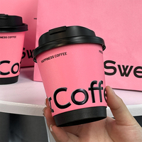 Gobelets en Papier Café Double Paroi avec Couvercle, Logo Personnalisé Imprimé, Jetables, Recyclables, Estampage à Chaud, 8oz 10oz 12oz 16oz 20oz 22oz 24oz