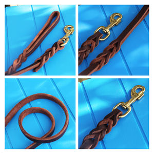 Großhandel Leder Haustier langlebige Geh leine einziehbare echte Leder Haustier Hunde leine, Leder Hund Trainings leine - Product Image 6