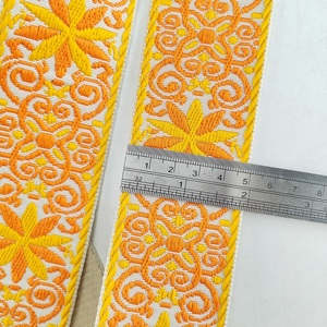 Nhà Máy Trực Tiếp 5Cm <span class=keywords><strong>Polyester</strong></span> Quần Áo Dân tộc Nổi Hoa Mô Hình Thêu Vải Túi Dây Đeo Đàn Guitar - Product Image 6