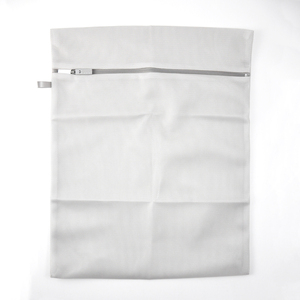 Foldable Portable Silver Gray Double Layer Mesh Laundry Bag 40x50cm Durable Zipper Clothes Protector For Home Washing Use - Product Image 1