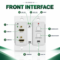 18G HDBaseT Wall Plate Extender Transmitter 70m POC Over CAT6 VGA Wall Panel Adapter untuk Ruang Konferensi, Ruang Kelas, Kantor