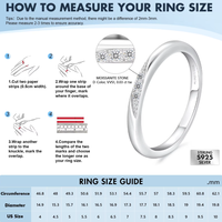Anillo Apilable de Plata de Ley 925 Chapado en Oro Blanco con Diamante Simulado Moissanite VVS, Joyería, Regalo, Anillos de Boda para Mujer