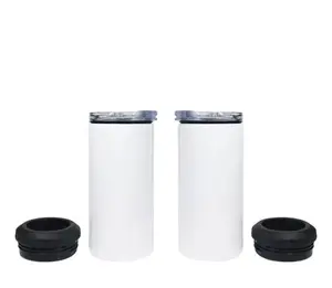 HOt sale 16oz skinny straight stainless steel coffee cola water sublimation 4 in 1 can cooler for drink wholesale