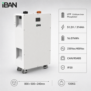 แบตเตอรี่ลิเธียมไอรอนฟอสเฟตสำหรับเก็บพลังงานแสงอาทิตย์ IBAN รุ่นปรับแต่งได้ 51.2v 314ah คุณภาพดี มาตรฐาน IP20 230Vac/400Vac - Product Image 2