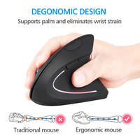 Souris ergonomique verticale sans fil optique 2.4Ghz bon marché plusieurs couleurs pour le bureau et les jeux Compatible avec l'ordinateur USB