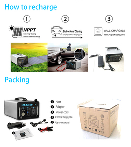 Batería Solar portátil de 1kw para exteriores, inversor de Camping, Usb, Rv, batería de litio Lifepo4, CA, CC - Product Image 2