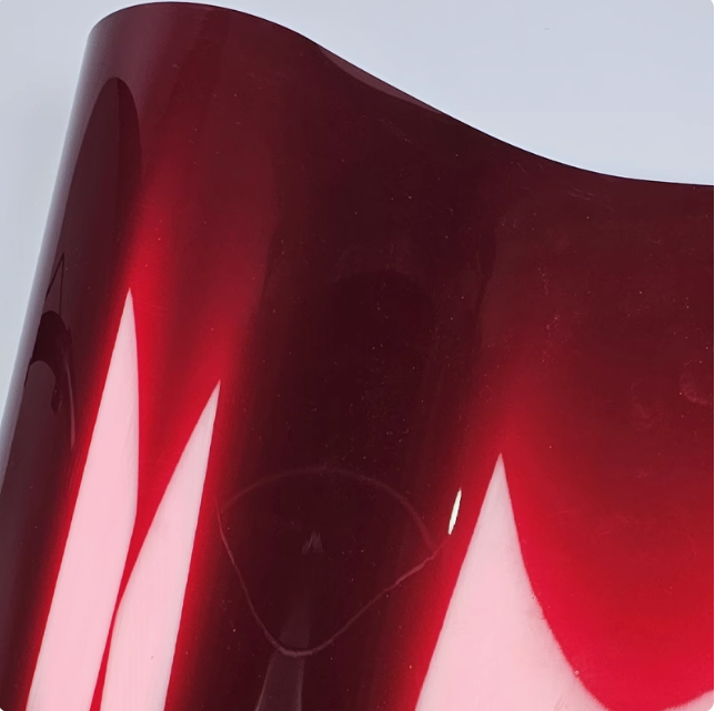 PET Dragon Blood Red Glossy Liquid Metallic Car Vinyl Wrap Auto Body