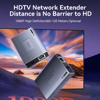VegGieg Prolongateur HDTV 4K HD via Ethernet, un seul câble Cat 5e/6, 60M, avec KVM USB