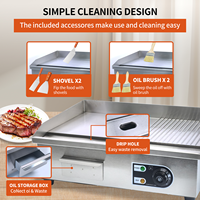 Plaque de cuisson électrique portable professionnelle antiadhésive en acier inoxydable pour restaurant et extérieur