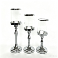 Hurricane Kerzenhalter, Eleganter Hoher Stabkerzenständer, Optional Säulenkerze, Maßgefertigte Größe & Oberfläche für Hochzeitstisch Heim-Deko