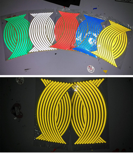 Pegatinas para neumáticos de rueda de coche y motocicleta, cinta reflectante para llanta, calcomanías para moto Yamaha, Suzuki, <span class=keywords><strong>Honda</strong></span>, Kawasaki - Product Image 6