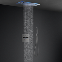 Pommeau de douche thermostatique intelligent à LED avec effet pluie et cascade pour salle de bain