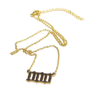 Collar de cadena con colgante de número de Ángel para mujer, material de acero inoxidable chapado en oro de 18k, <span class=keywords><strong>000</strong></span>, <span class=keywords><strong>111</strong></span>, <span class=keywords><strong>222</strong></span>, 333, 444, 555, 666, 777, 888, 999 - Product Image 3