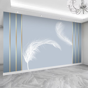 خلفية التلفزيون والاريكة خلفية الجدران ديكور 8d لغرفة النوم 3d ثلاثية الابعاد ريشة الجدار الحديثة البسيطة لجانب السرير خلفية الجدران - Product Image 2