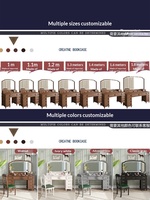Table de toilette américaine rétro de luxe surdimensionnée multifonctionnelle en bois massif pur Yicheng avec éclairage LED à vendre