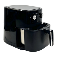 Friteuse à air électrique 6,5 L avec contrôle de la température, minuterie, panier de friture antiadhésif en acier inoxydable, cuisson sans huile, compatible lave-vaisselle