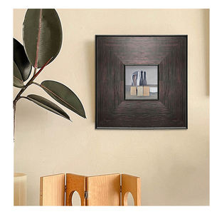 Factory Price Vintage <b>Black</b> <b>Square</b> Simple Strip Solid Wood Picture <b>Frame</b> for Living Room - Product Image 1