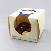 Cajas para Pasteles con Logotipo Personalizado, Caja de Cartón Biodegradable con Ventana, Empaque Ecológico para Pasteles al por Mayor para Negocios de Panadería