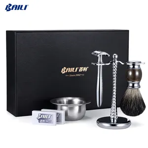 Wholesale Shaving Cleaning Brush Metal Shaving Bowl Badger Hair Travel Shaving Kits for Man