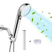 Pommeau de Douche Moderne en Chrome pour Économie d'Eau, Filtre Anti-Chlore Haute Pression pour Soins de la Peau, des Cheveux et de la Beauté