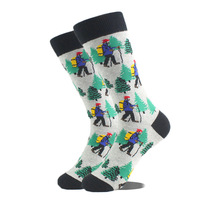 Chaussettes avec logo personnalisé Chaussettes en coton unisexes et heureuses tendance Chaussettes colorées amusantes pour hommes