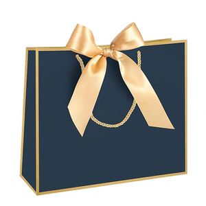 Custom Logo Christmas Kraft Luxury Shopping Paper Bag Recyclable Printed Clothing Shoes <b>Gift</b> Packaging with Ribbon Handle - Product Image 5