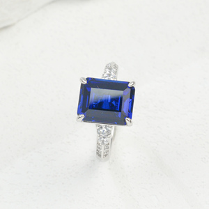 Anillo de Plata 925 con Zafiro Azul Cultivado, Anillo de Plata 925 - Product Image 1