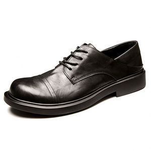 Men's Aurora <b>Shoes</b> Soft Leather Anti-Slip Casual Retro Fashion Monk <b>Shoes</b> <b>Height</b> <b>Increasing</b> Waterproof Breathable - Product Image 1