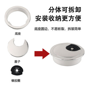 Cache-câbles de bureau rond 60 mm en nylon grande capacité style minimaliste pour la gestion des fils sur le bureau - Product Image 4