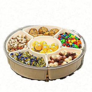 Contenedor Giratorio Ecológico de Cinco Niveles para Charcutería, Caja de Aperitivos, Bandeja de Servicio Dividida, Organizador de Almacenamiento Portátil para Dulces y Frutas - Product Image 1