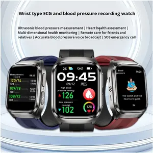 사각형 실리콘 스마트 워치 에어 펌프 에어백 혈압 ECG 심박수 NFC 통화용 HD AMOLED 스마트 팔찌 - Product Image 2