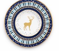 Vaisselle Design cerf de noël, service de vaisselle en porcelaine bleue pour la location, 2020