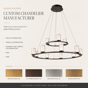 Lustre moderne à deux niveaux en forme d'anneau, luminaire suspendu en verre cylindrique LED, éclairage de luxe pour hall d'hôtel, salon, OEM ODM - Product Image 6