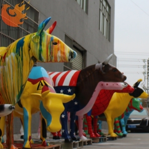 Tùy chỉnh động vật sợi thủy tinh nhựa ngoài trời/trong nhà tượng vườn/Zoon Kích thước cuộc sống bò điêu khắc nhà sản xuất chuyên nghiệp - Product Image 4