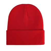 Bonnet tricoté unisexe d'hiver en matière douce, avec patch brodé, bonnet à revers, bonnet tricoté personnalisé avec logo pour l'hiver