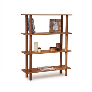 High Quality Solid <b>Pine</b> Wood Bookshelf Mid Century Modern, 4-Tier Bookcase Eco-Friendly & Durable Feature Wholesale - Product Image 1
